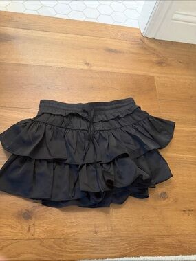 Black Tiered Ruffle Mini Skirt